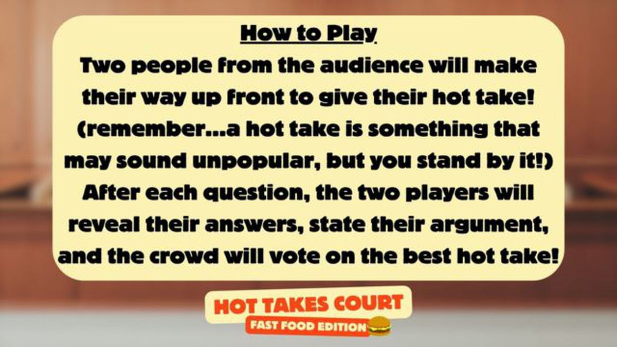 Hot Takes Court: Fast Food Edition image number null
